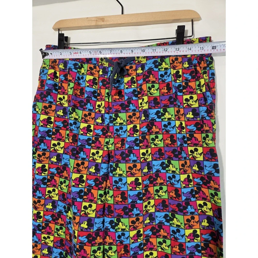 Disney Parks Mickey Mouse‎ Colorful Photo Reel Drawstring Pajama Pants Size Med